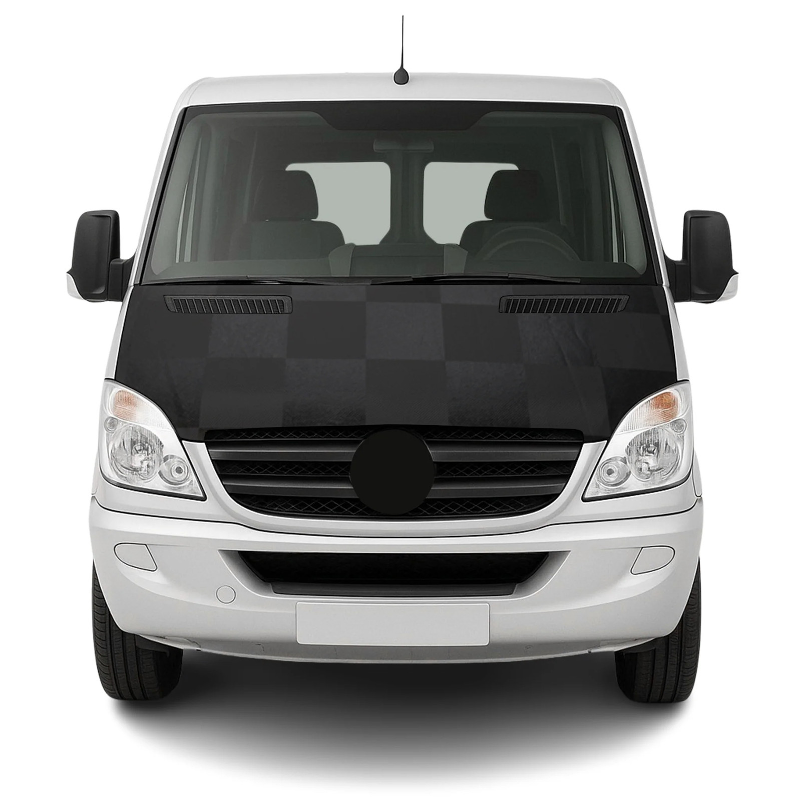 Car Bonnet Mask Hood Bra for Mercedes Sprinter W906 2006-13 Full Cover Chequered
