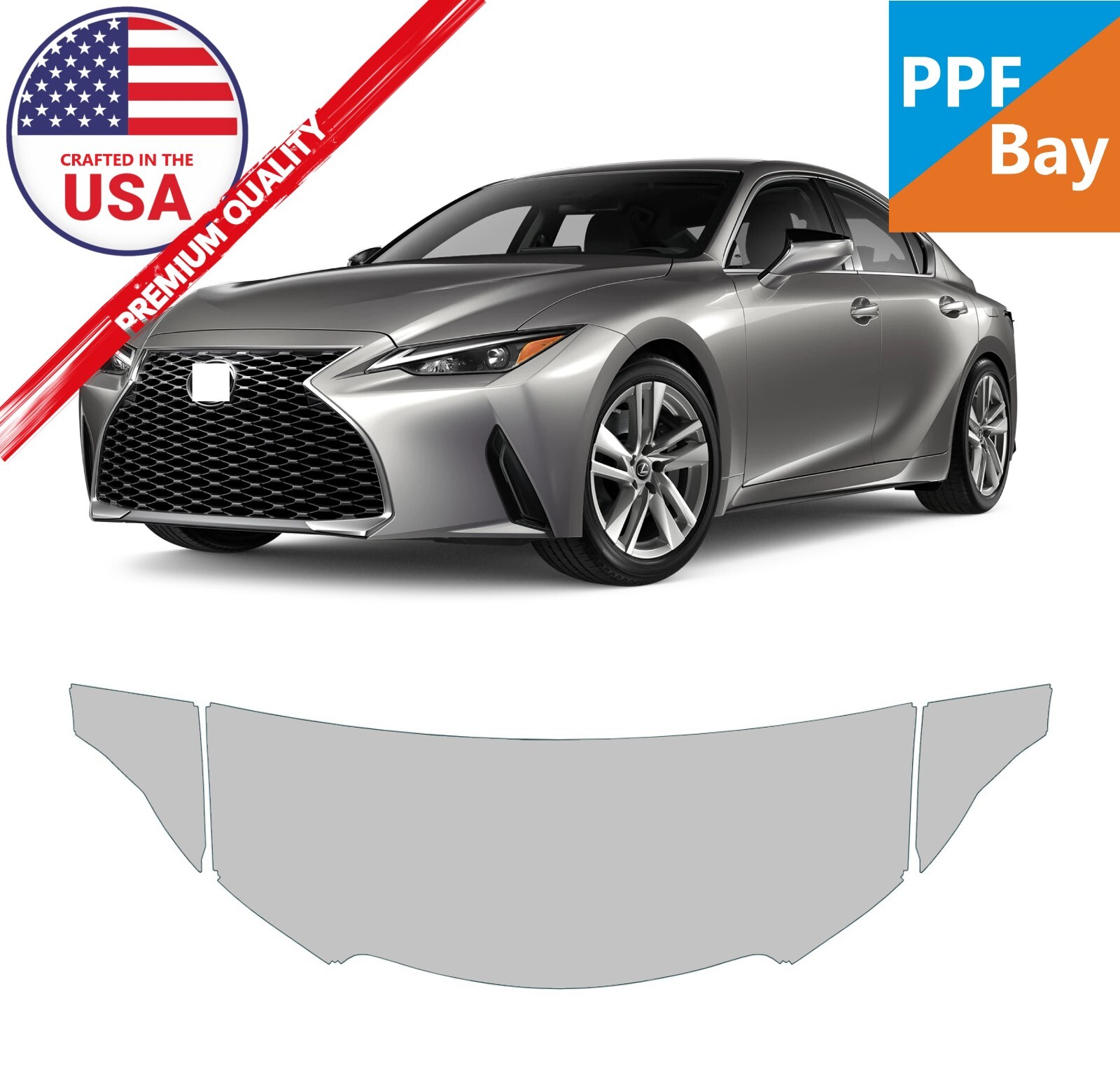 For Lexus IS 300/350 2021-2025 Hood/Fender 24″ Paint Protection Film PreCut PPF