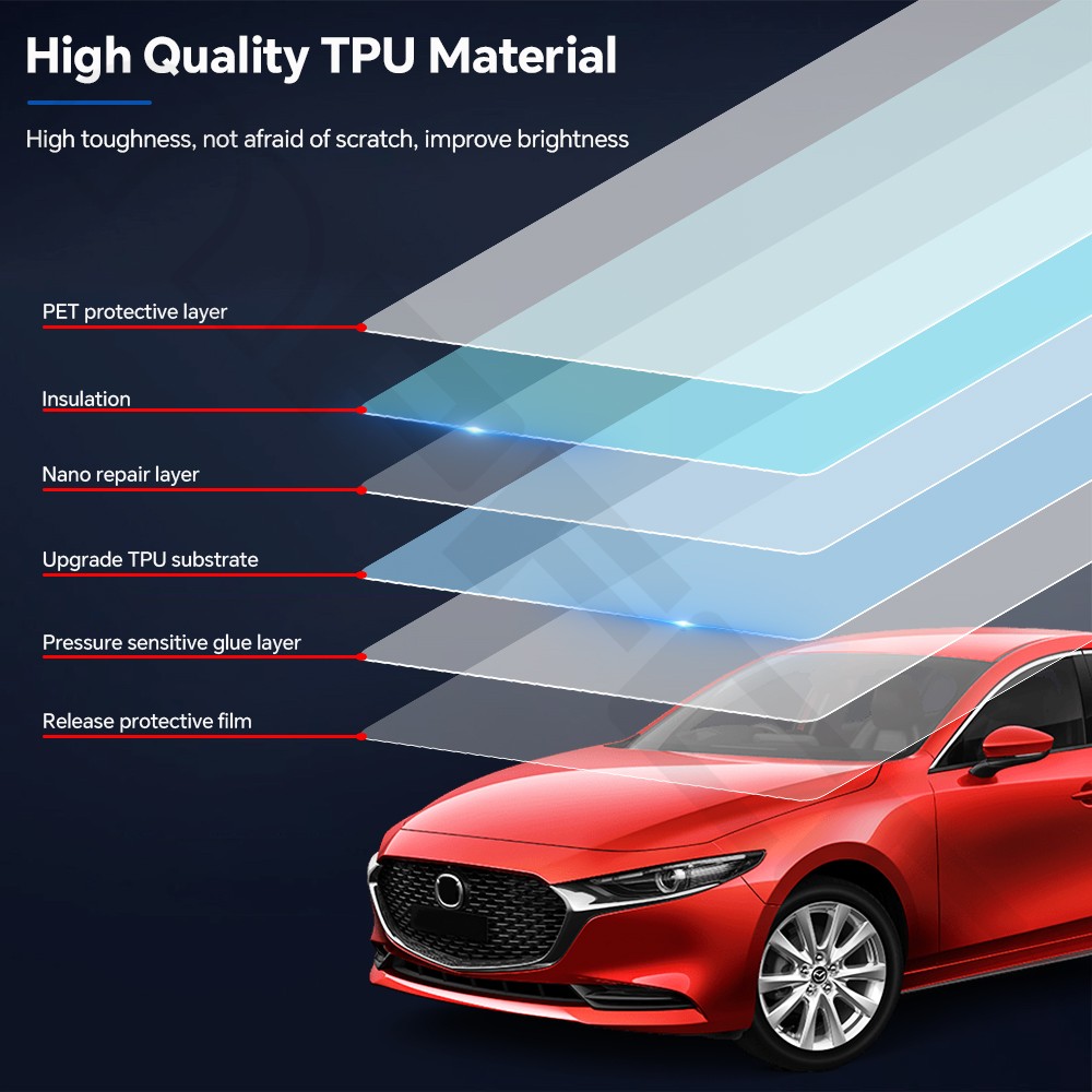 Mazda 3 Sedan 2019-2026 Rearview Mirror PreCut Paint Protection Clear Bra PPF