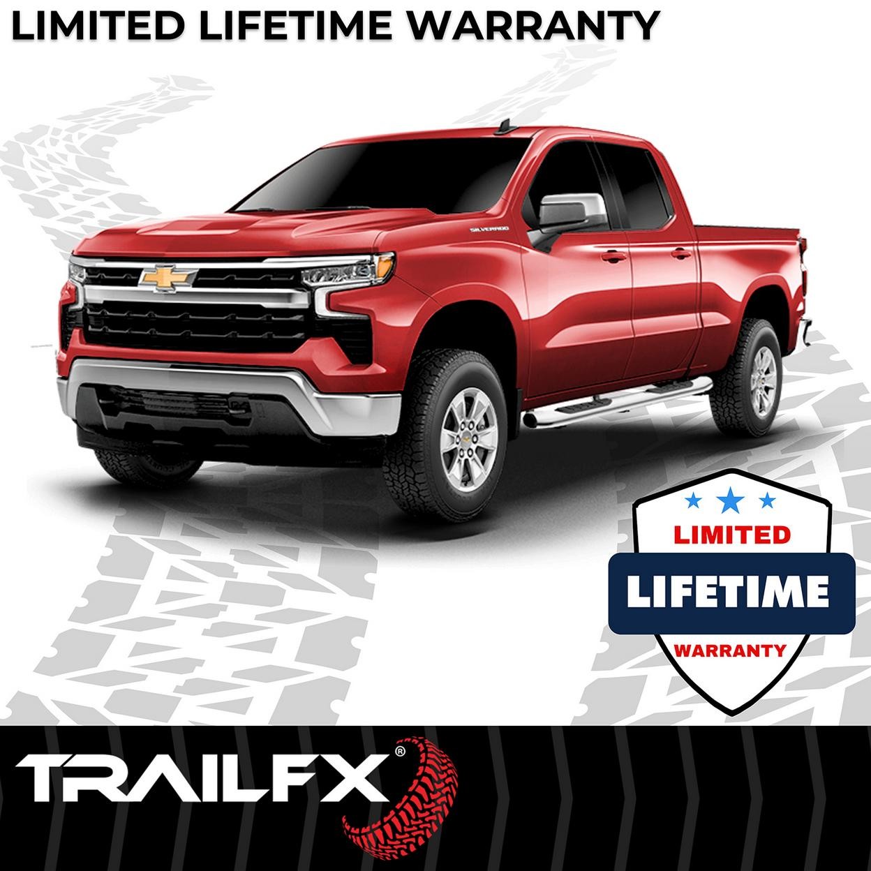 TrailFX A7064S 5 Inch Oval Bent Pol Stainless Steel Rocker Panel Mount
