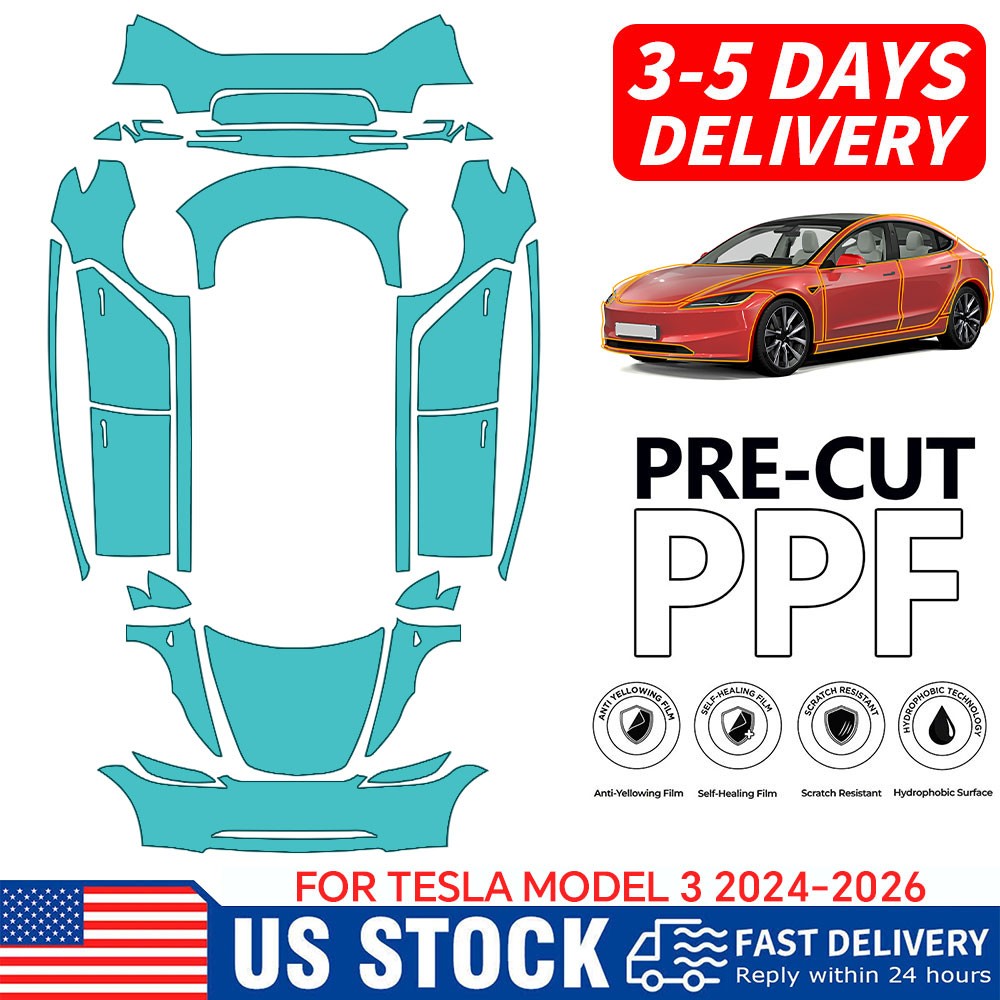 Tesla Model 3 Highland 2024-UP Matte PPF PreCut Full Car Kit Paint Protection