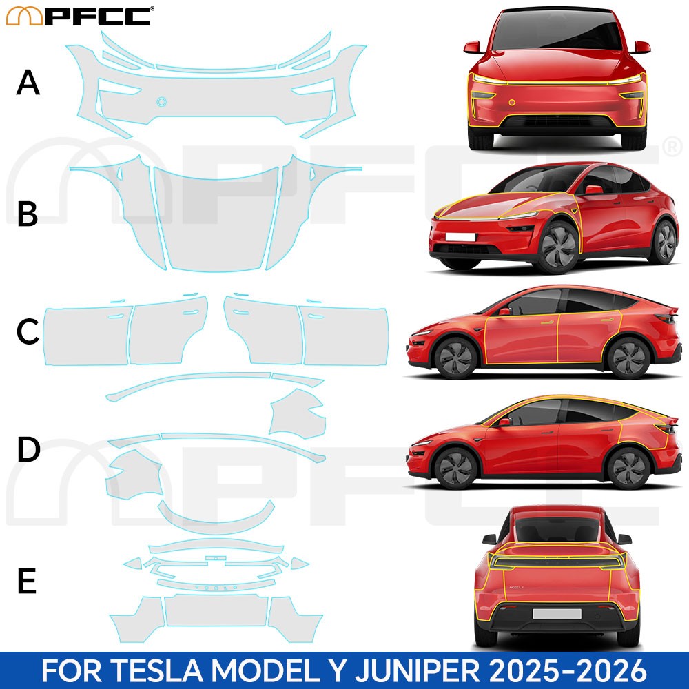 Matte PPF Full Vehicle PreCut Kit For Tesla Model Y Juniper 2025-UP Protection
