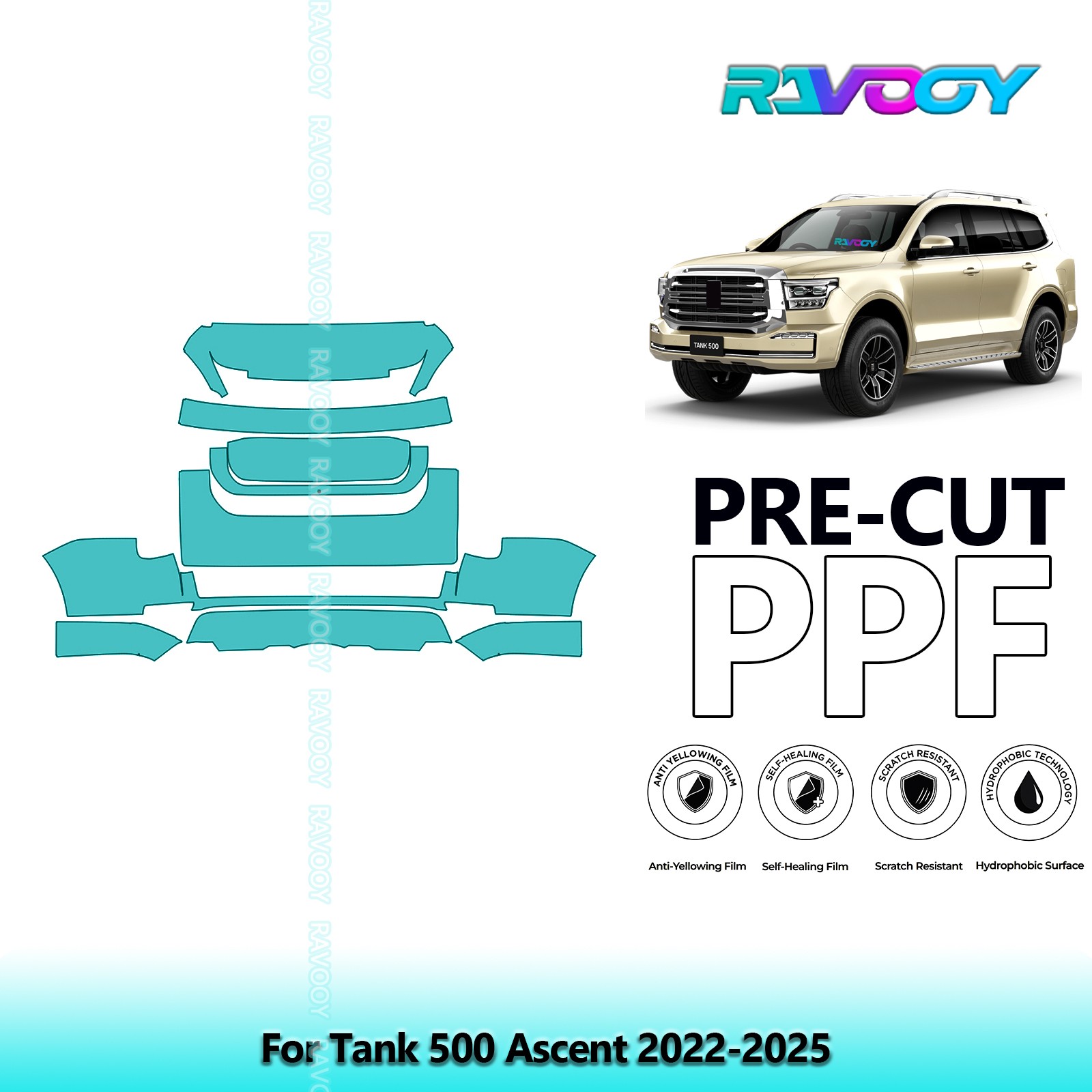 PreCut Paint Protection PPF Kit For Tank 500 Ascent 2022-2025