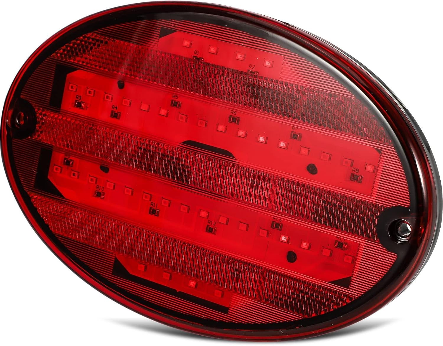 2Pcs 8.5 Oval LED Tail Lights Red 40LED Trailer RV Motorhome Airstream Surface M