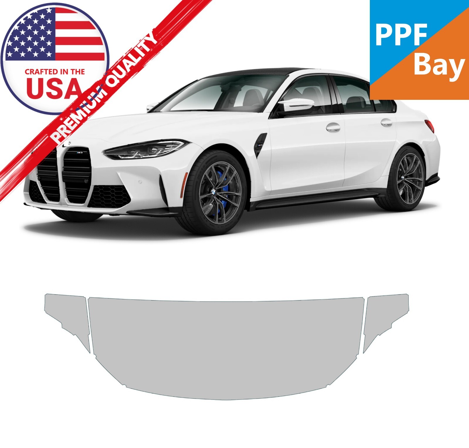 For BMW M3 2021-2025 Hood/Fender(24″) Paint Protection Film PreCut Kit PPF