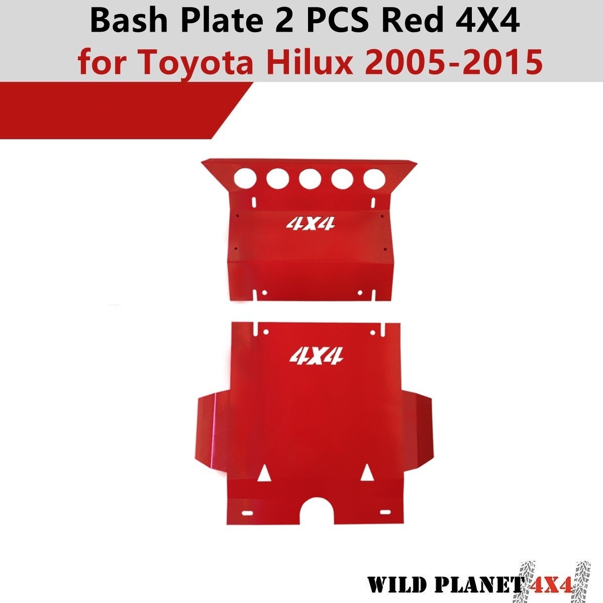 3mm Red 4X4 Bash Plate Front Sump Guard for Toyota Hilux 2005-2015 N70 Underbody