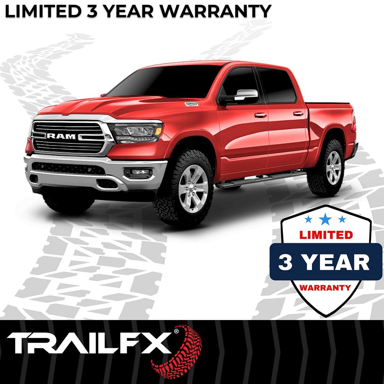 TrailFX A4015B With Step Pads 4 In Trapezoidal Straight Powder Coated Titanium B