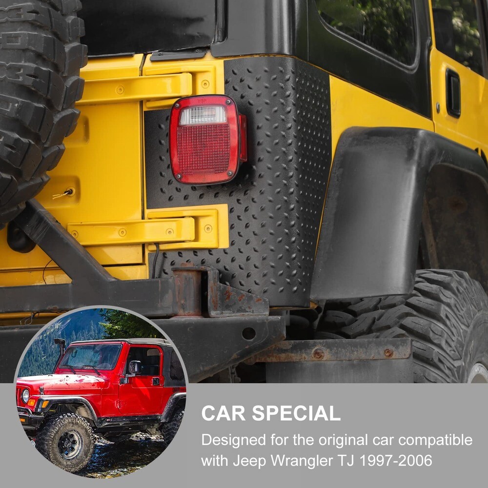 Set of 2 Rear Body Corner Guards Armors Kit Quarter Panel Fit Jeep Wrangler TJ