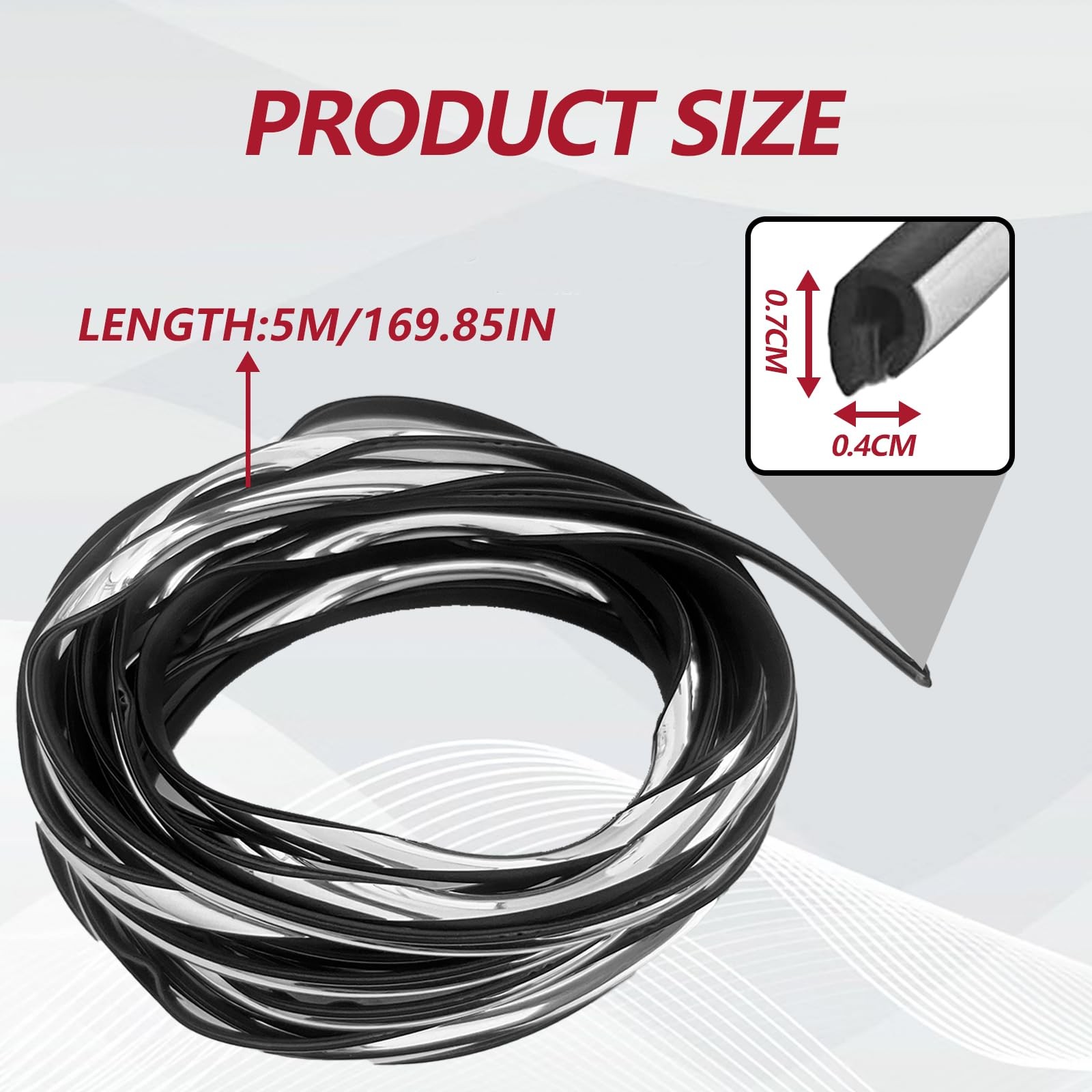 16FT (5M) Car Door Edge Protector, Universal U Shape Trim Molding Silver