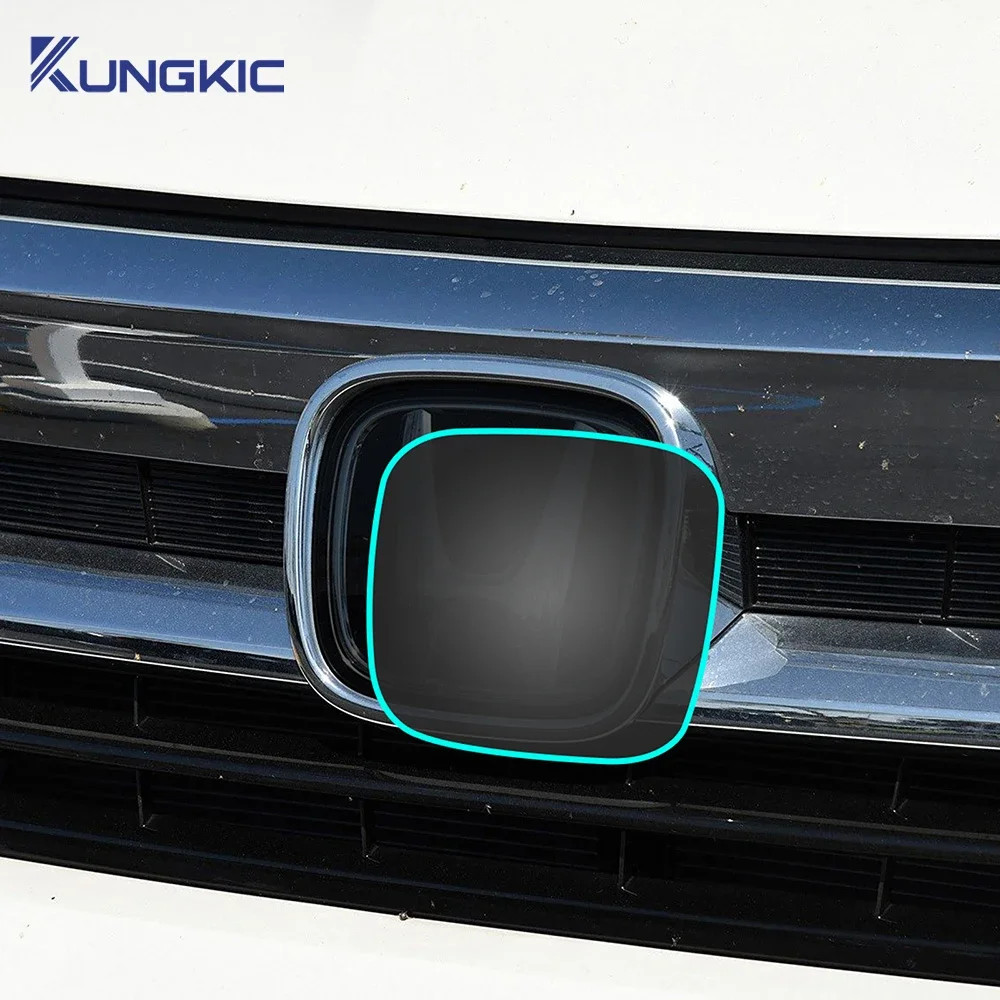 For Honda Pilot 2019-2022 Front Car Emblem Pre Cut Dark Smoked TPU PPF