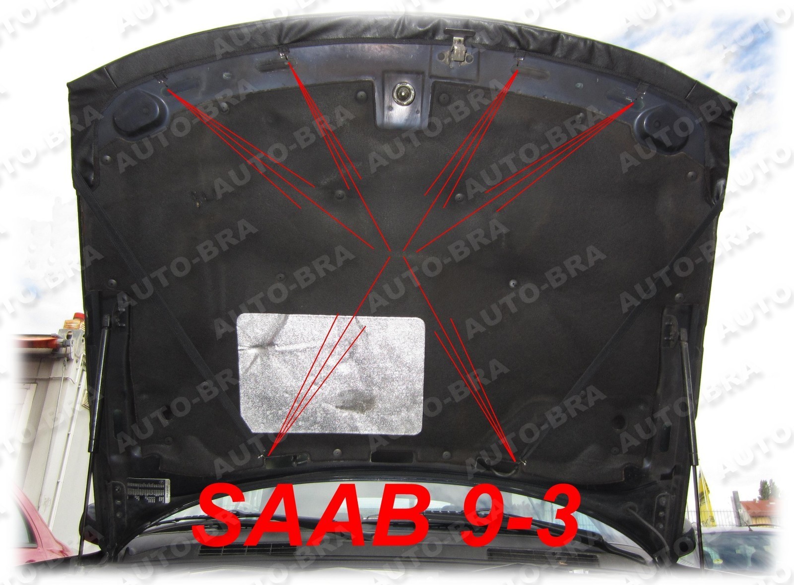 Carbon Look Bonnet Bra for Saab 9-3 1998-2003 Stone Chip Protection Hood Bra