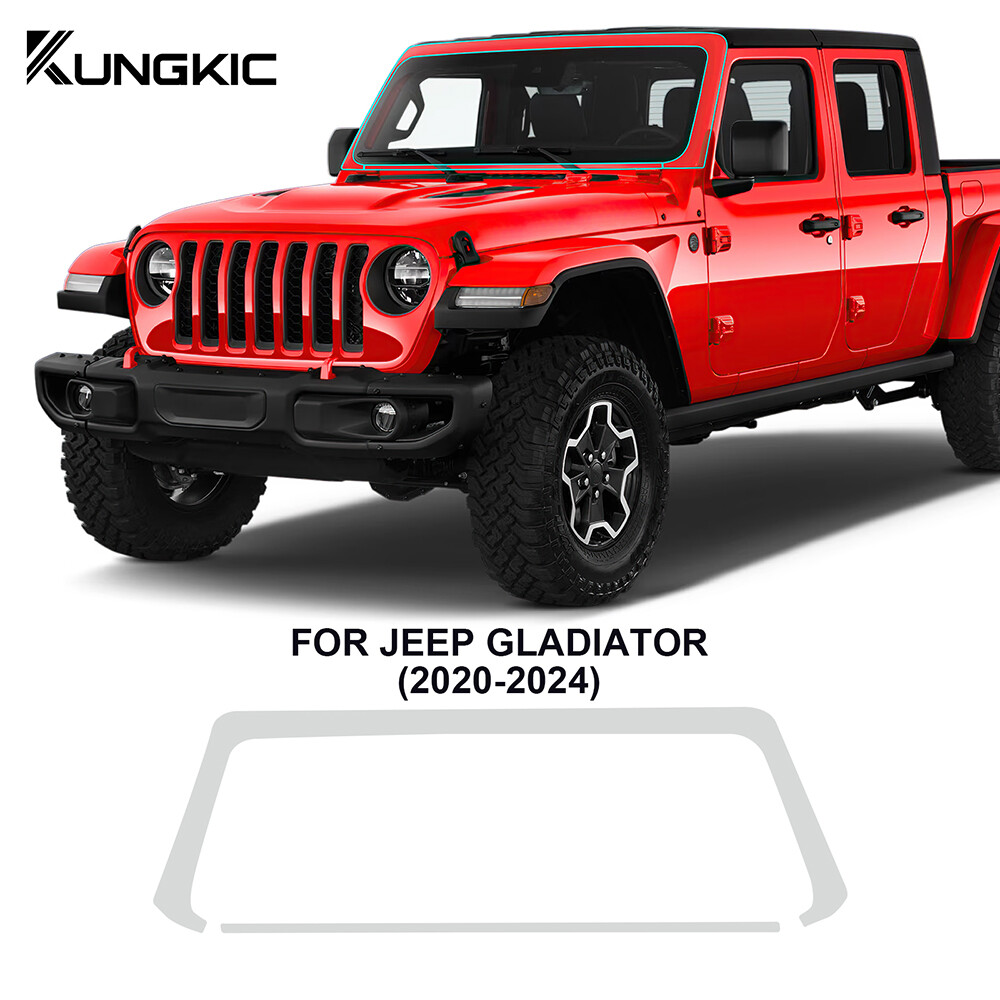 For Jeep Gladiator 2020-2024 Windshield Pillars Precut Paint Protection Film PPF