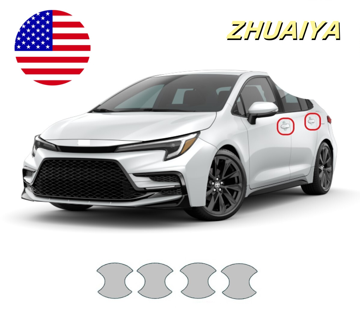 For Toyota Corolla 2020-2025 Door Handle Cup Paint Protection Film PreCut PPF