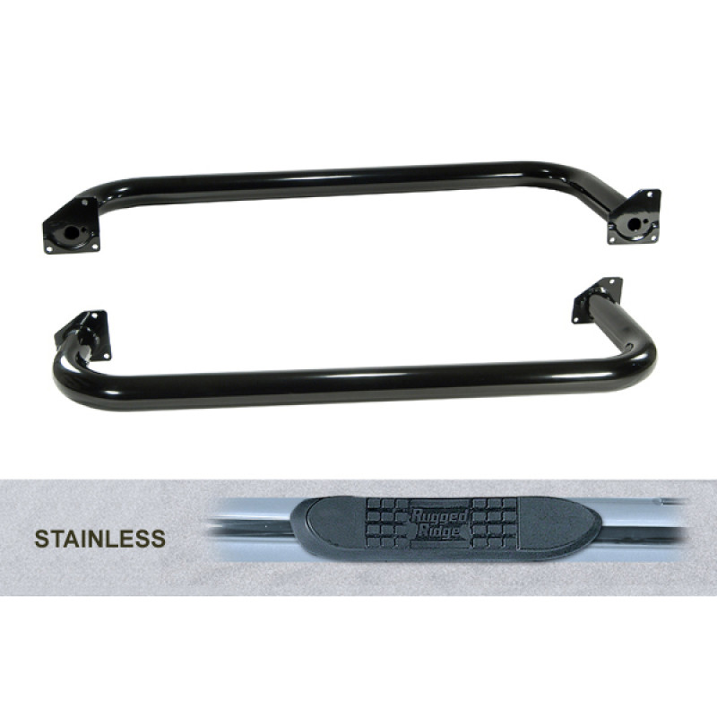 Rugged Ridge 11593.03 3″ Side Steps for 76-86 Jeep CJ5/CJ7