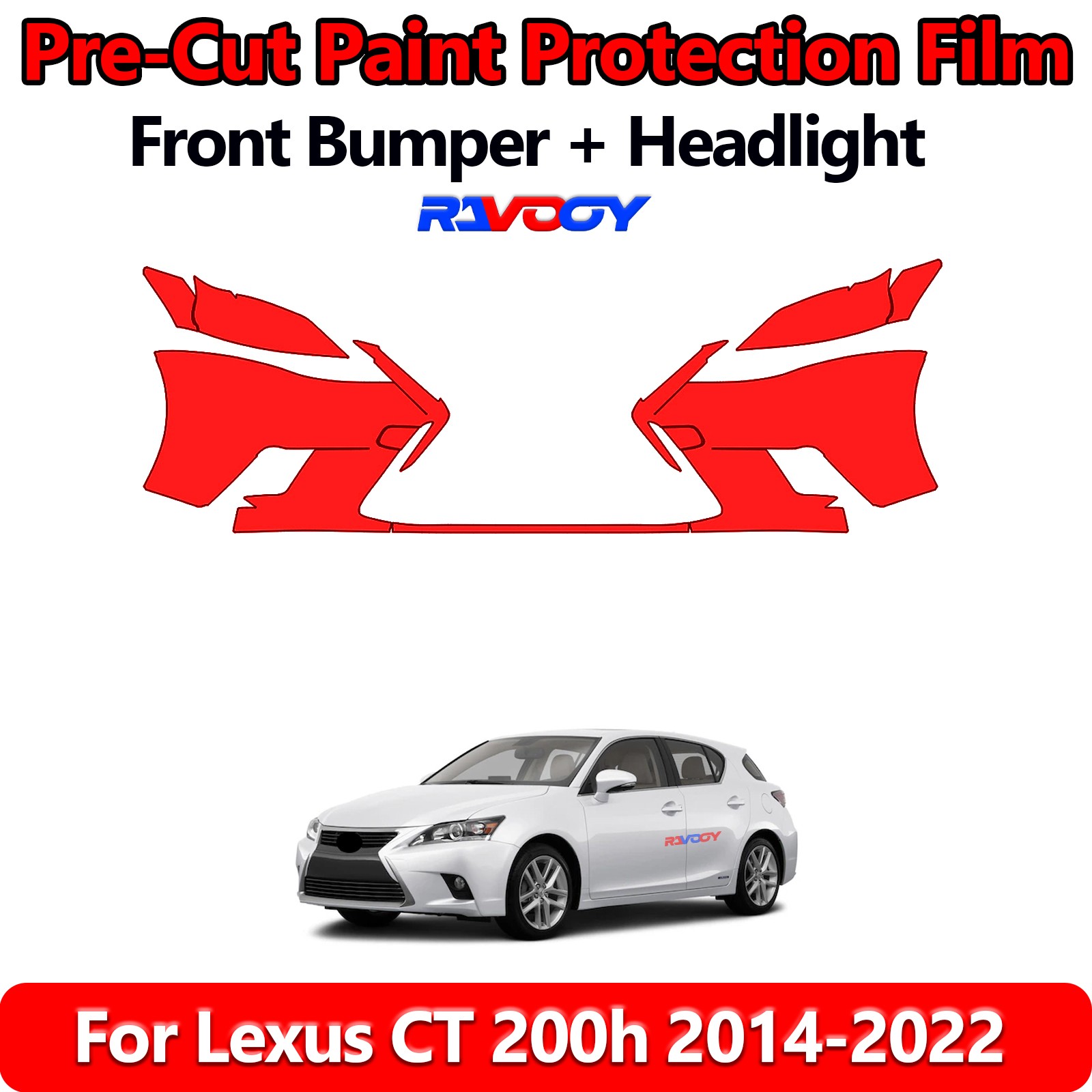8.5Mil PreCut Front Bumper PPF Kit Film For Lexus CT 200h 2014-2022