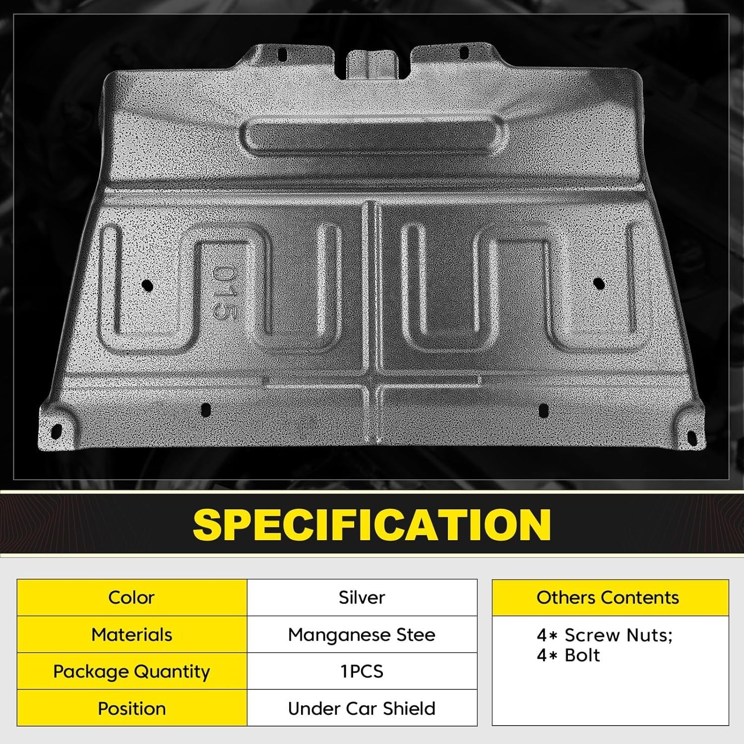 Splash Panel Shield Under Diaper Gas Motor ML3Z-7222-D For 2015-2024 Ford F-150