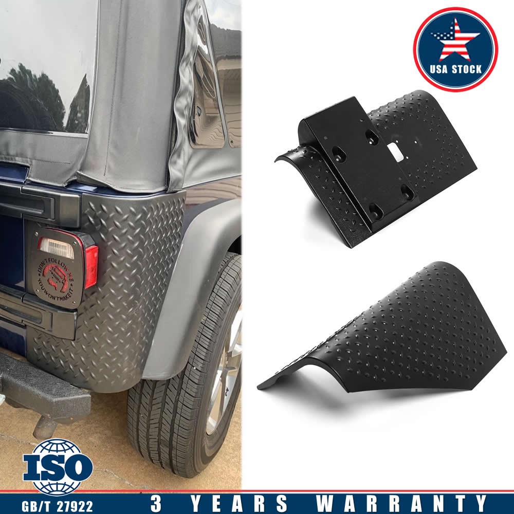 Fit Jeep Wrangler TJ 1997-06 Black Rear Body Taillight Corner Guards Armors Kit