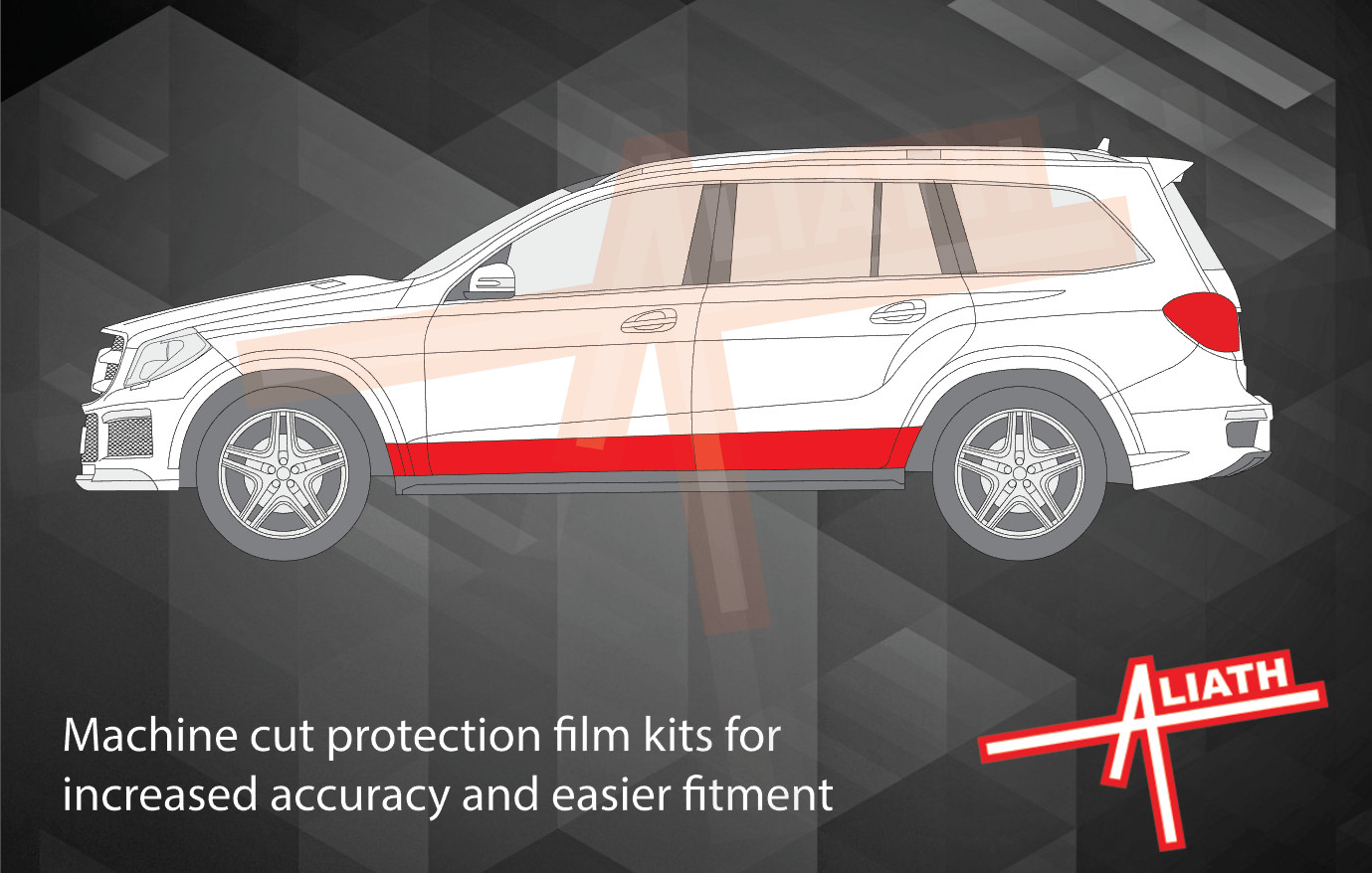 Fit Mercedes GL 2013-16 Lower Doors CLEAR Stone Chip Guard Paint Protection Film