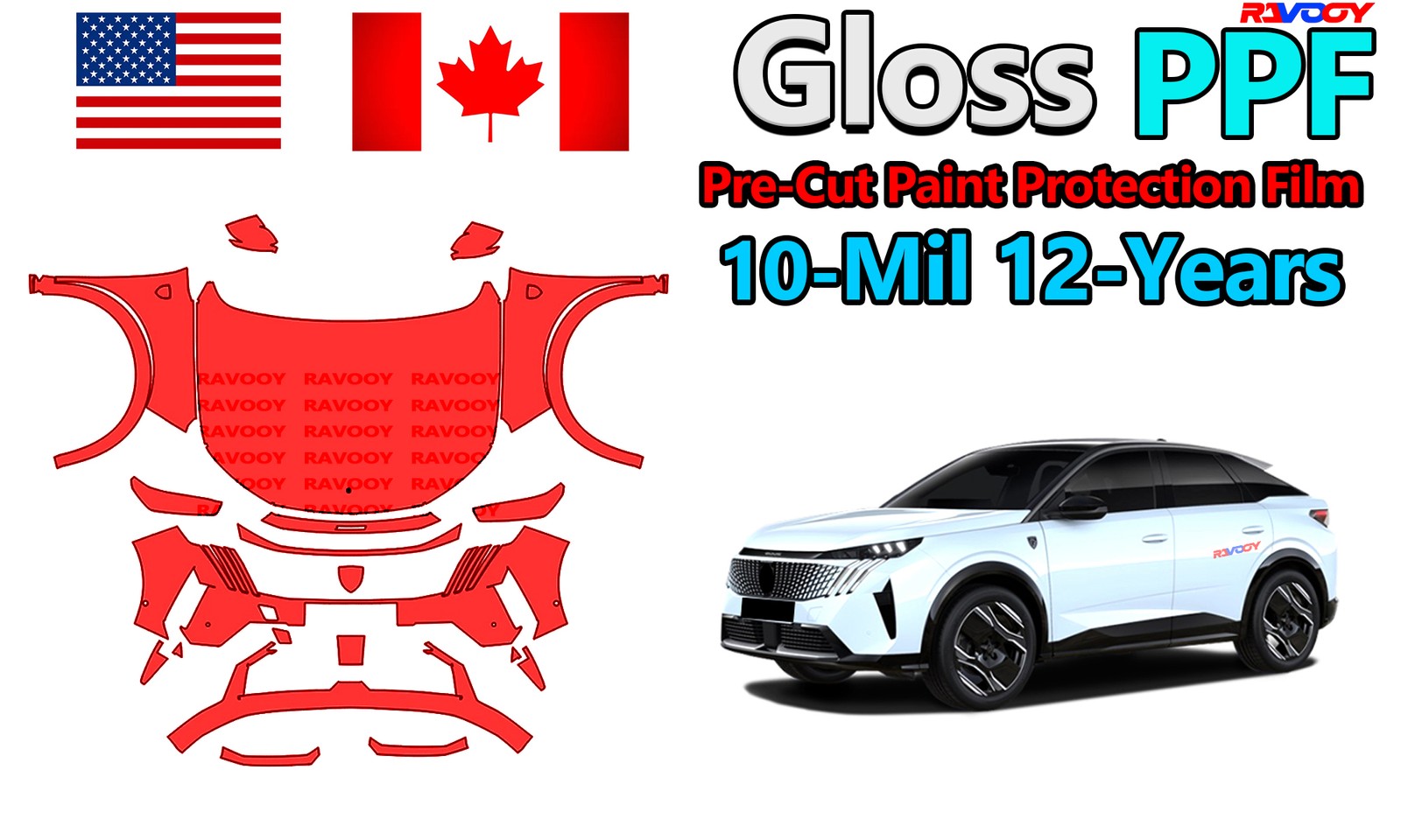 PreCut PPF Paint Protection Film For Peugeot E3008 GT 2025