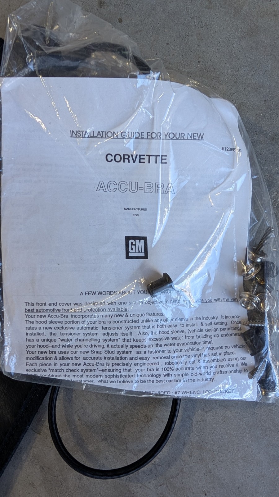 1997-2004 Corvette Accu Bra Custom Front End Cover OEM Genuine GM Part 12495616