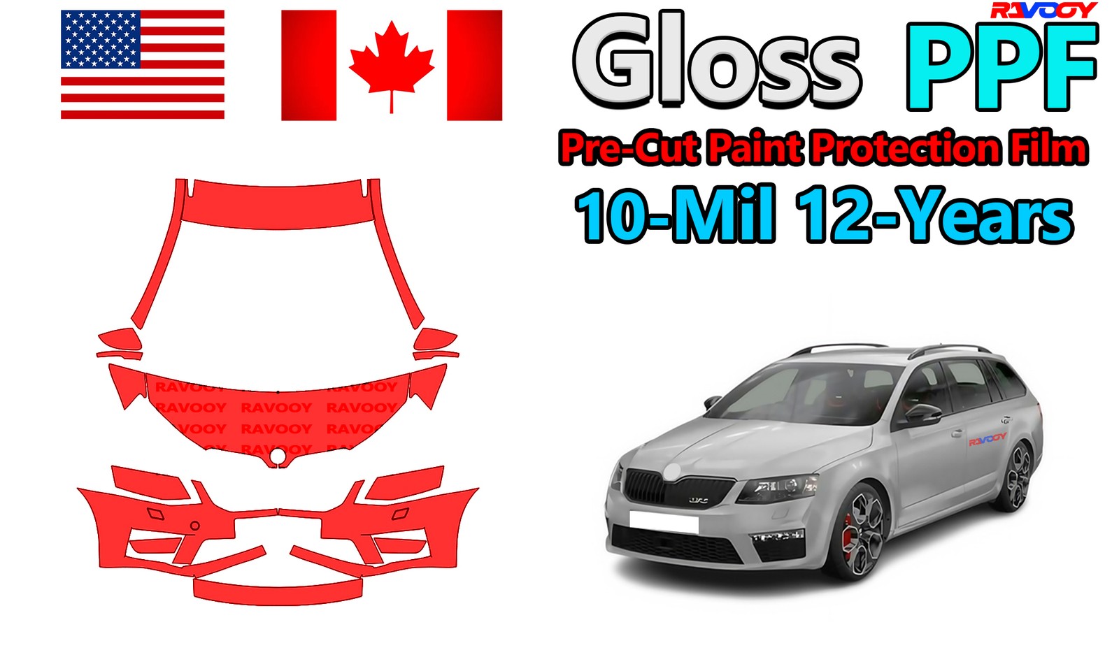 reCut PPF Paint Protection Film For Skoda Octavia VRS Estate-Hatch 2013-2017