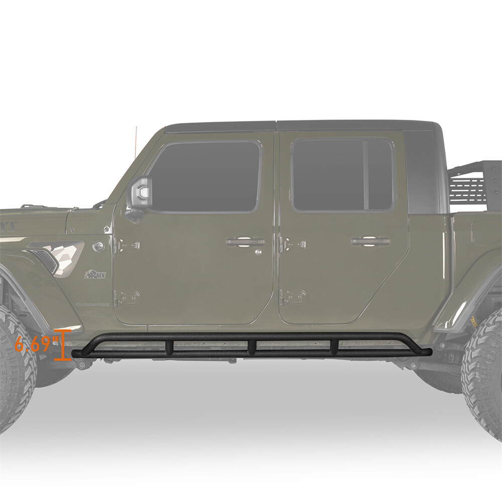 Fit 2020-2026 Jeep Gladiator JT Body Side Armor Tube Slider Rocker Guard Protect