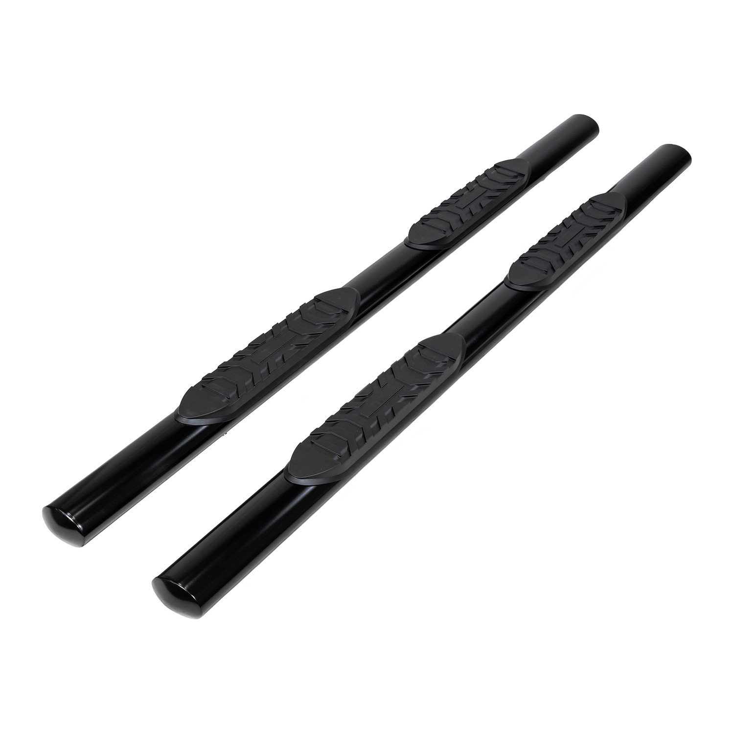 TrailFX A1527B 4″ Oval Straight Nerf Bar Black Mild Steel Rocker Panel Mount