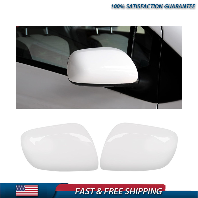 2PCS White Side Mirror Cover Clip-on Toyota Yaris 2006 2007 2008 2009 2010 2011