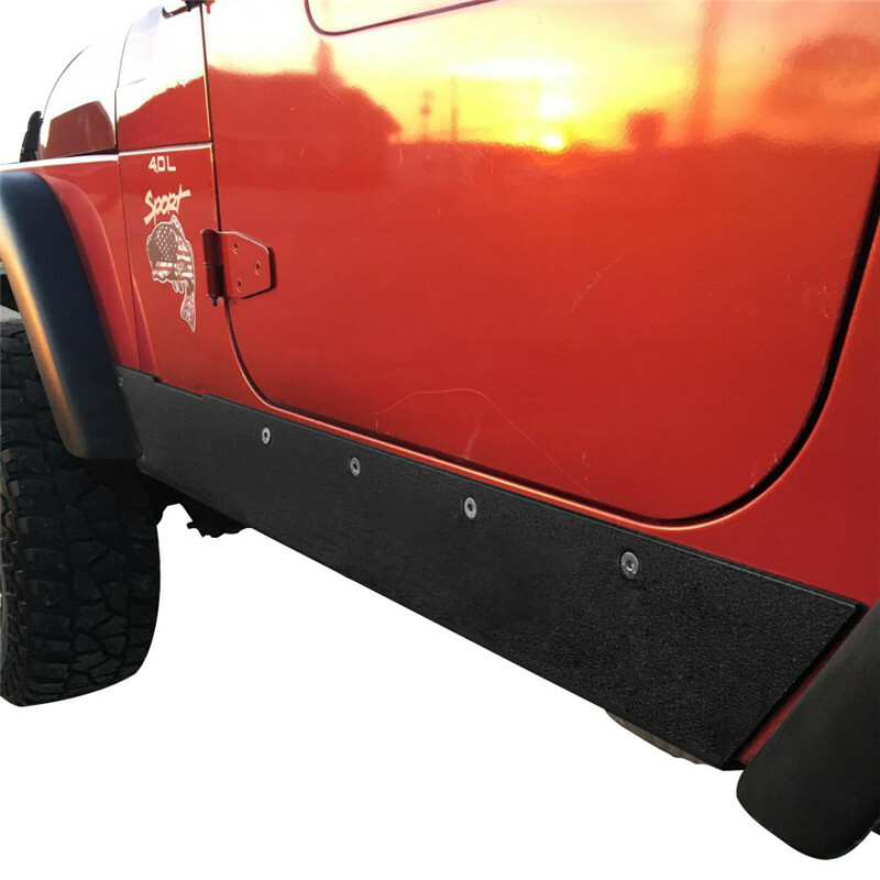 Hooke Road Body Side Armor Rock Slider Rocker Guards For Jeep Wrangler TJ 97-06