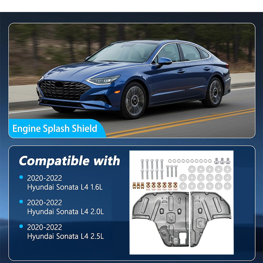 Engine Splash Shield For 2020-2022 Hyundai Sonata Engine Guard Mud Flaps Front