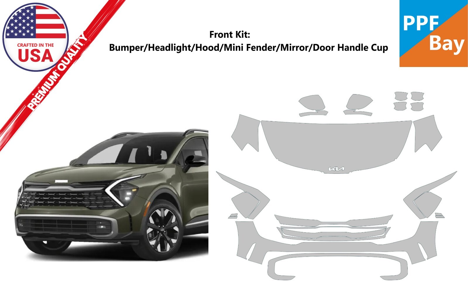 For KIA Sportage X-Line/X-Pro 2023-2025 Front Paint Protection Film PreCut PPF