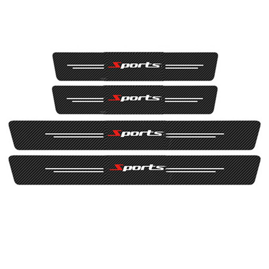 Car Door Scuff Sill Cover Panel Step Trunk Protector Sticker Decal Carbon Fiber