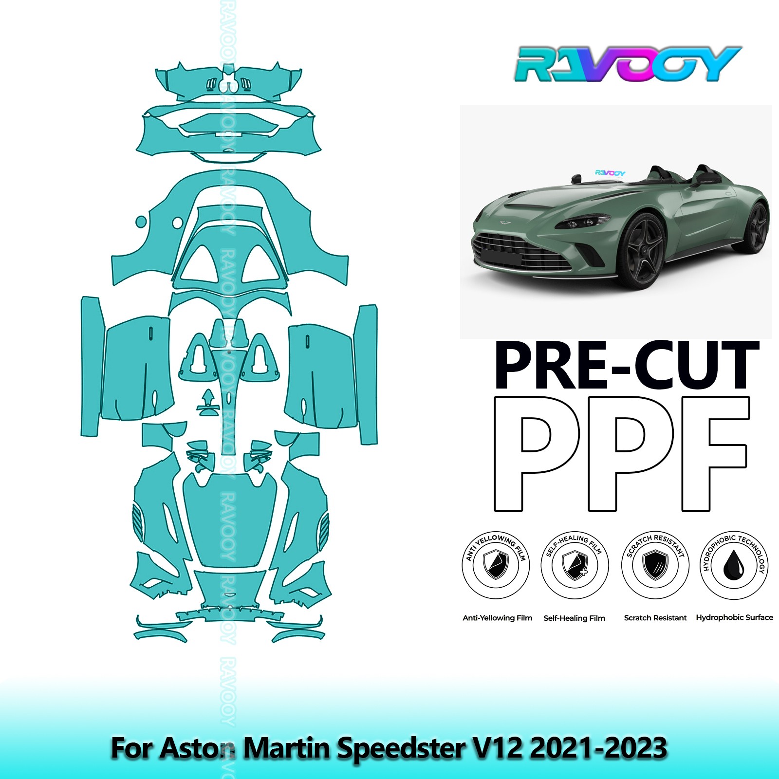 PreCut Paint Protection Film PPF For Aston Martin Speedster V12 2021-2023