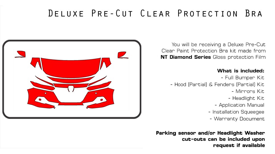 PreCut Paint Protection Film Clear Bra PPF for Honda Accord 2021-2022 Kit