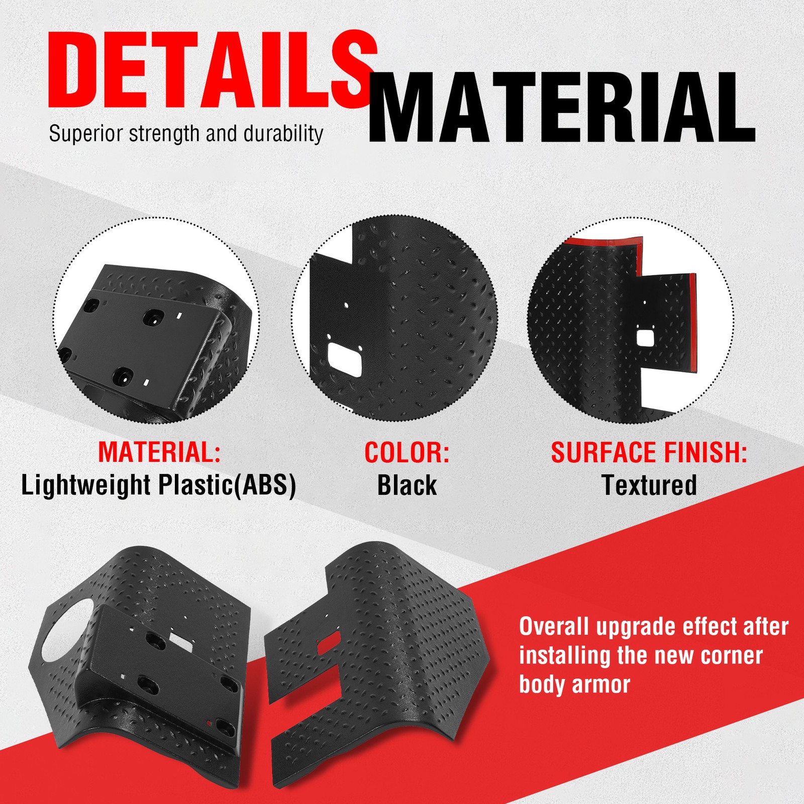 Rear Body Armor Corner Guards Cover For 1997-2006 JEEP WRANGLER TJ LH&RH