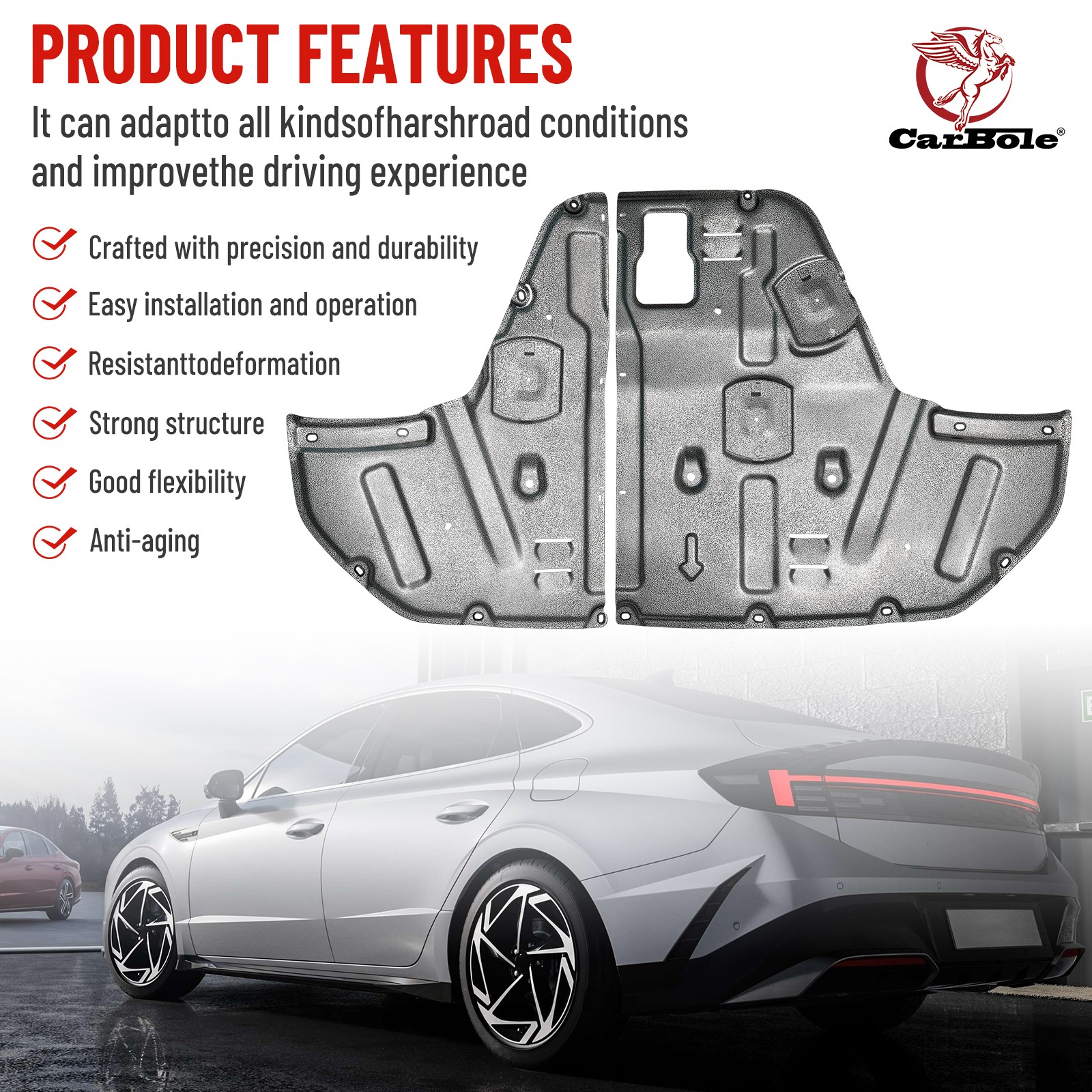 For 2020-2022 Hyundai Sonata Front Engine Under Cover Protection Splash Shields
