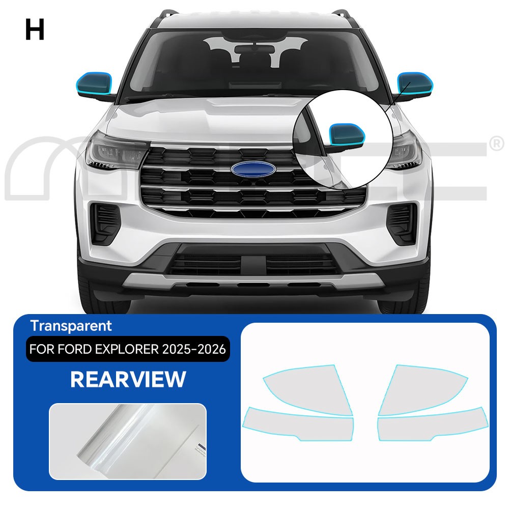 For Ford Explorer 2025-2026 Gloss Rearview Mirror Precut Paint Protection Film