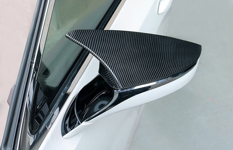 For Lexus ES 2019-2025 Carbon Fiber Ox Horn Rearview Mirror Cover Trim 2pcs