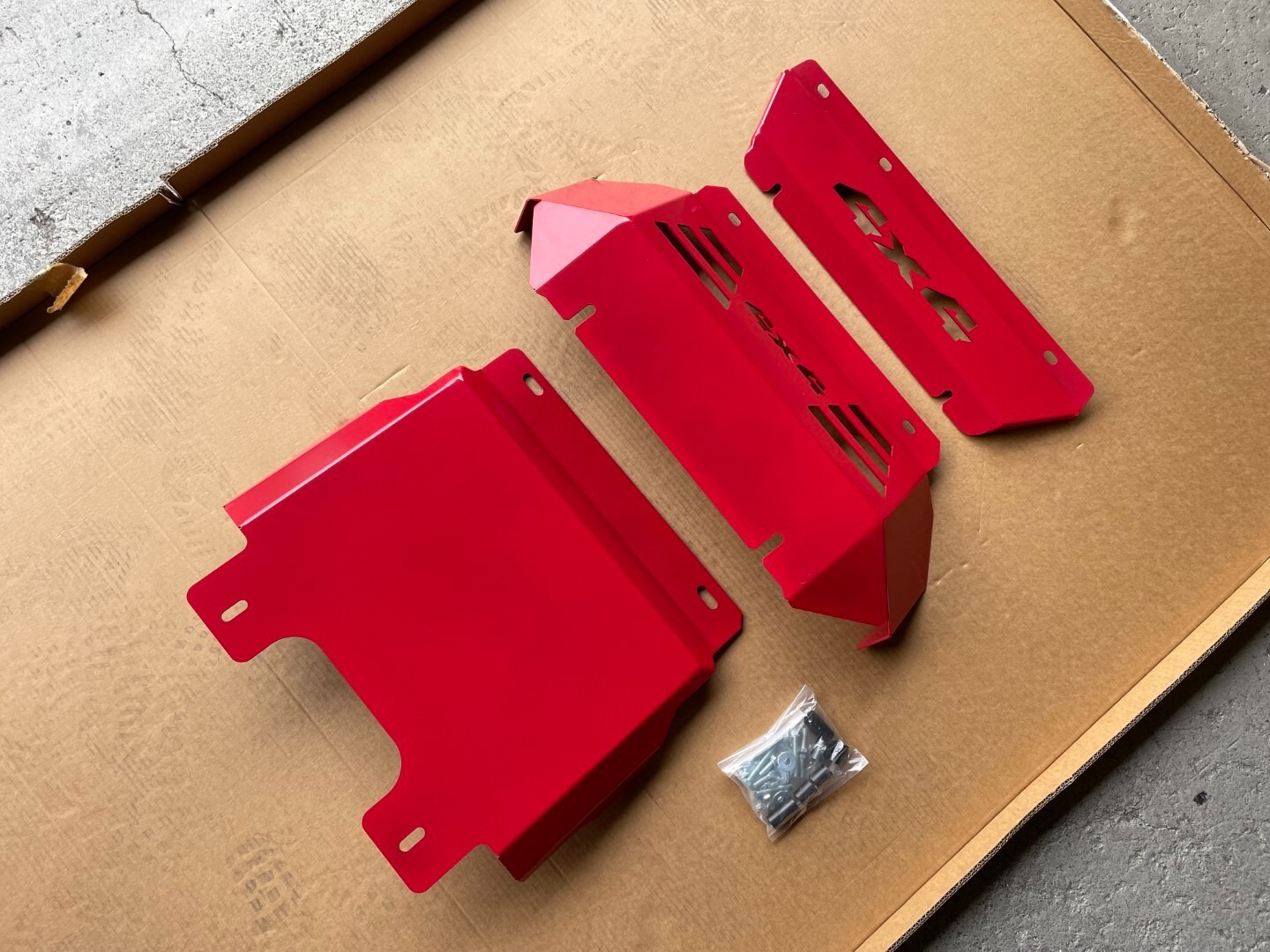 3mm 3PC Red Bash Plates for Toyota Hilux 2015+ SR SR5 N80 Sump Guards Steel 4×4