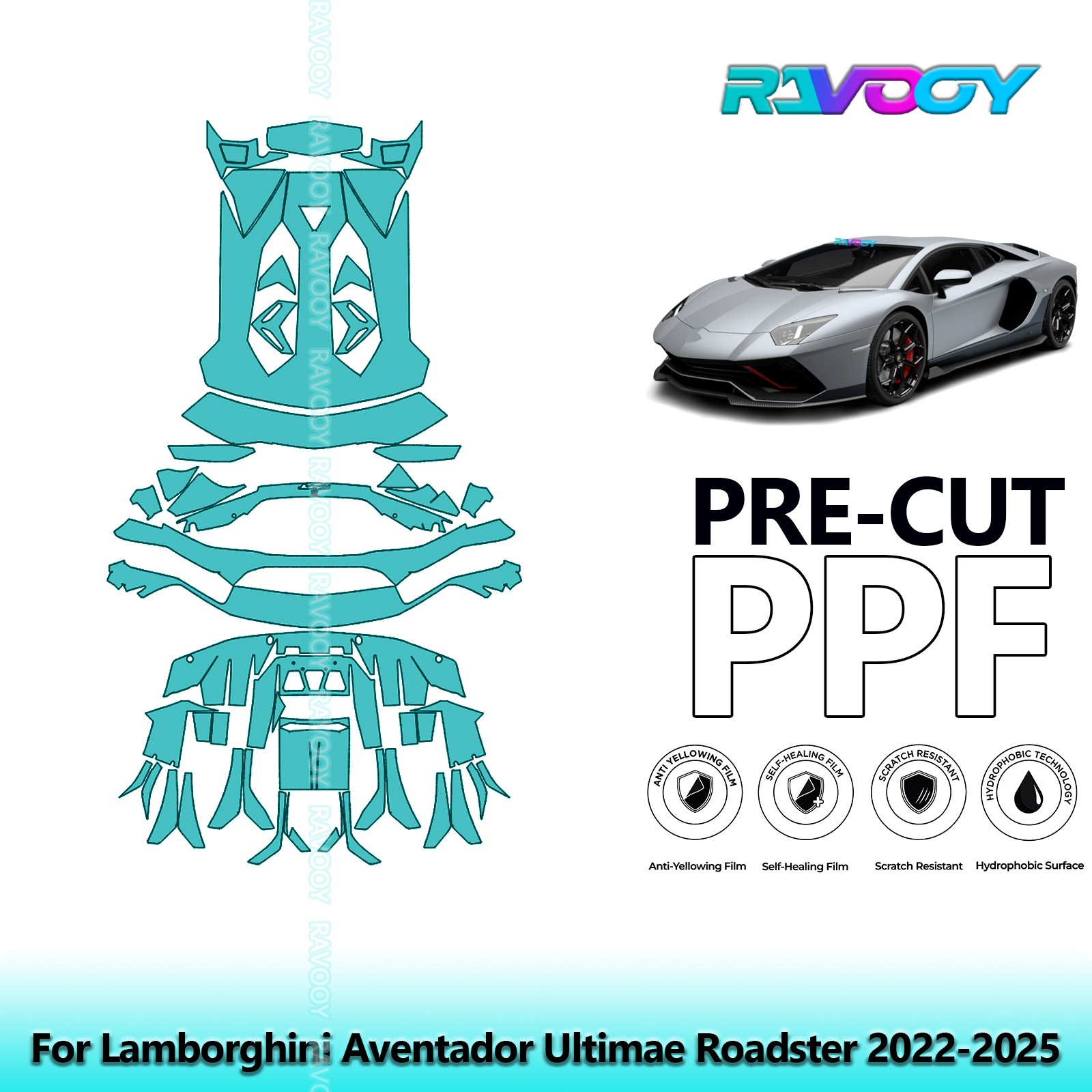 Paint Protection PPF Kit For Lamborghini Aventador Ultimae Roadster 2022-2025