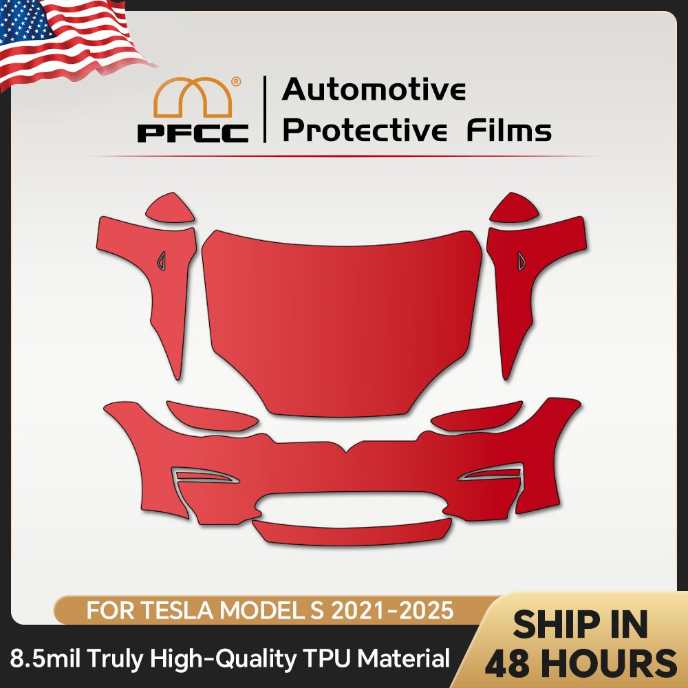 2021-2025 Tesla Model S Full Front PreCut Paint Protection Film Gloss Clear PPF