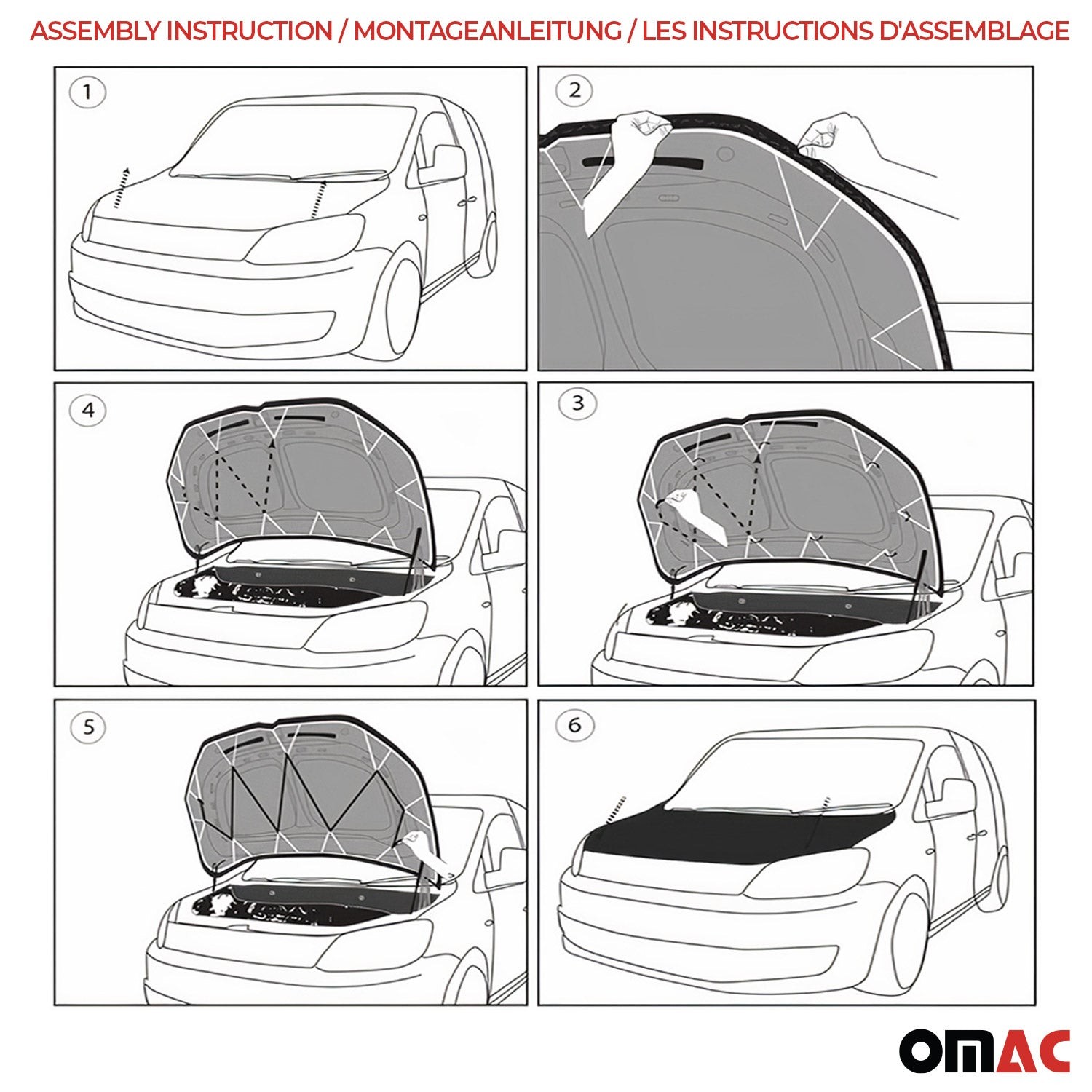 Car Bonnet Mask Hood Bra for RAM ProMaster 2014-2022 Black Full Coverage 1 Pc