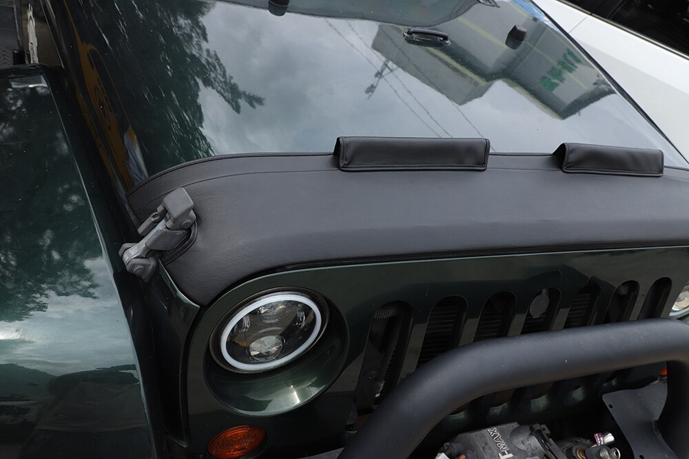 Canvas Hood Cover Front End Bra Protector V-Hood Covers For Jeep Wrangler 2007+