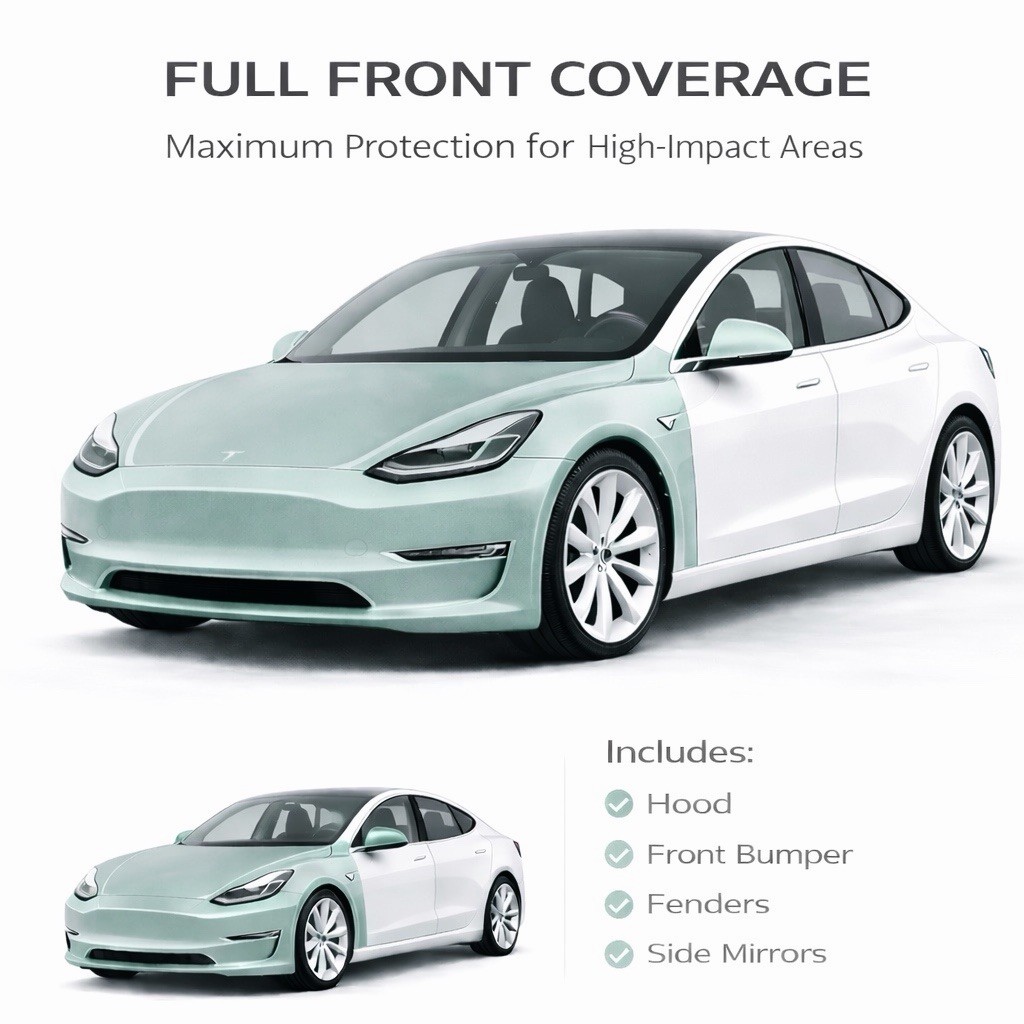 Tesla Model 3 2020-2023Full Front PPF PreCut Kit Clear Bra Protection