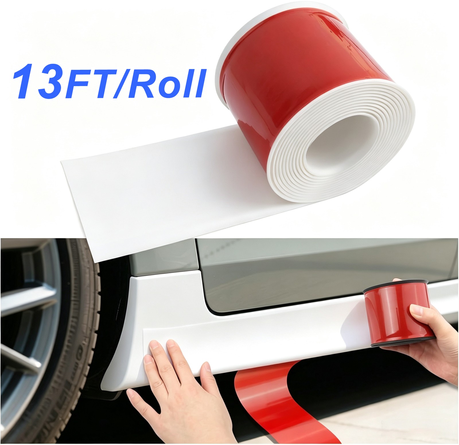 Universal For Chevrolet Wht Side Skirt Rocker Panel Trim Bumper Protector Strip