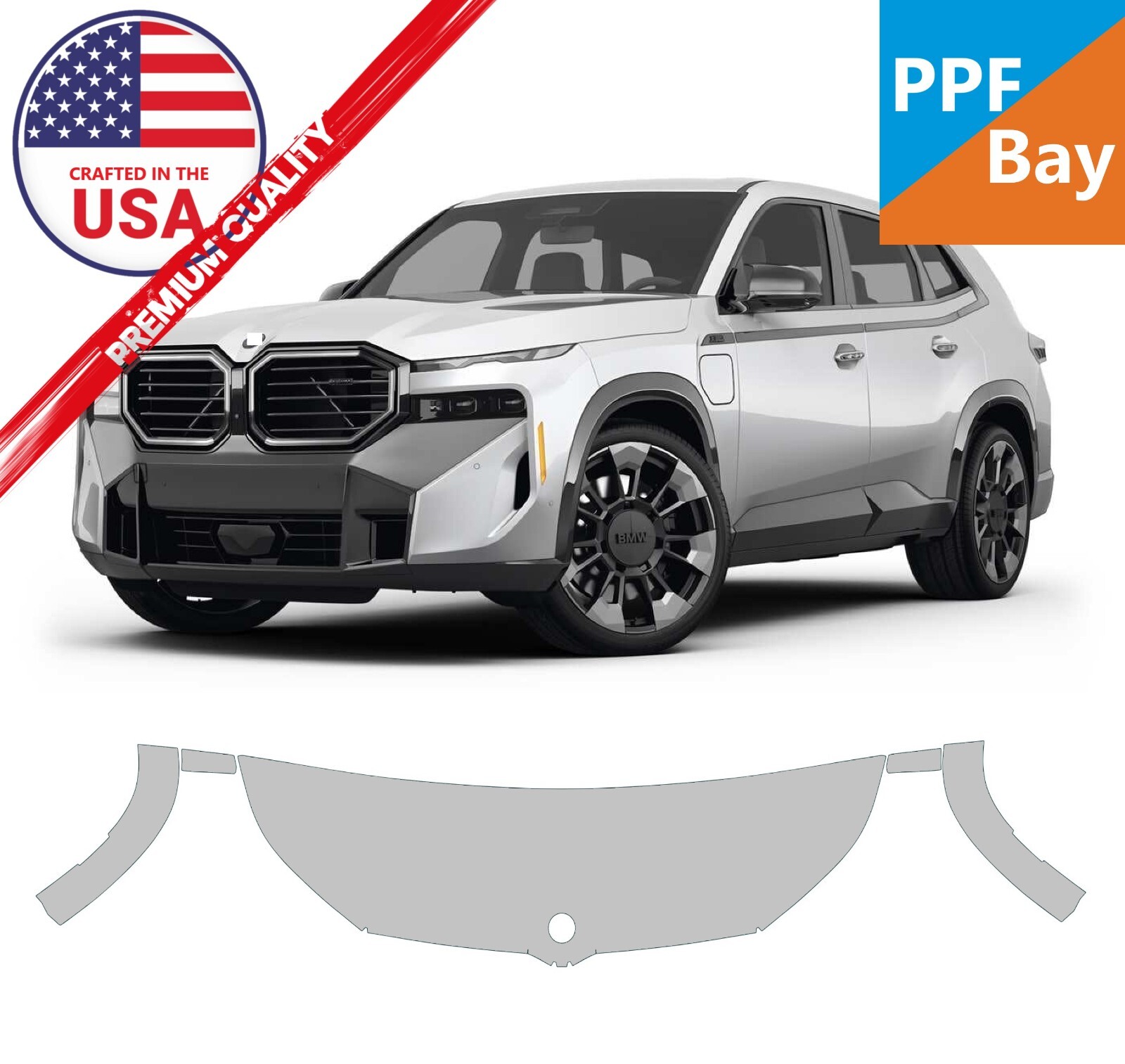 For BMW XM 2023-2025 Hood/Fender 24″ Paint Protection Film PreCut Kit PPF