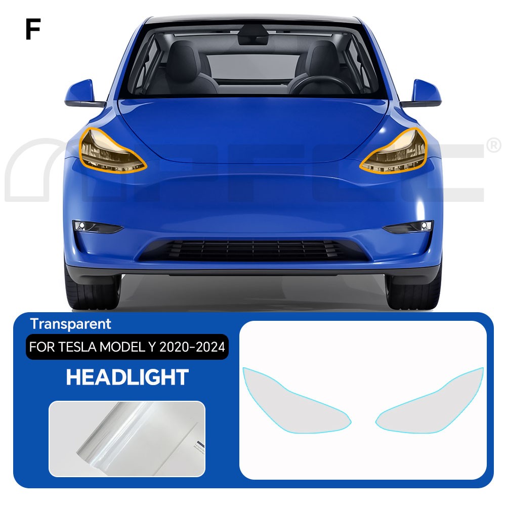 Tesla Model Y 2020-2024 Headlights PreCut Paint Protection Film Clear Bra PPF