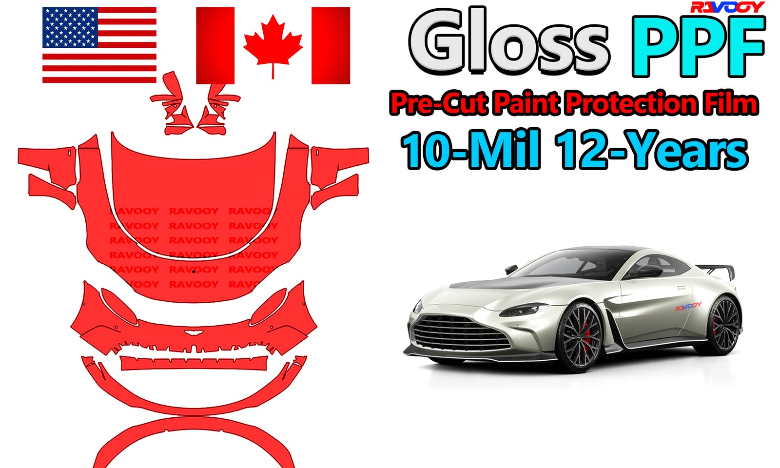 PreCut PPF Paint Protection Film For Aston Martin Vantage V12 Coupe 2023-2024