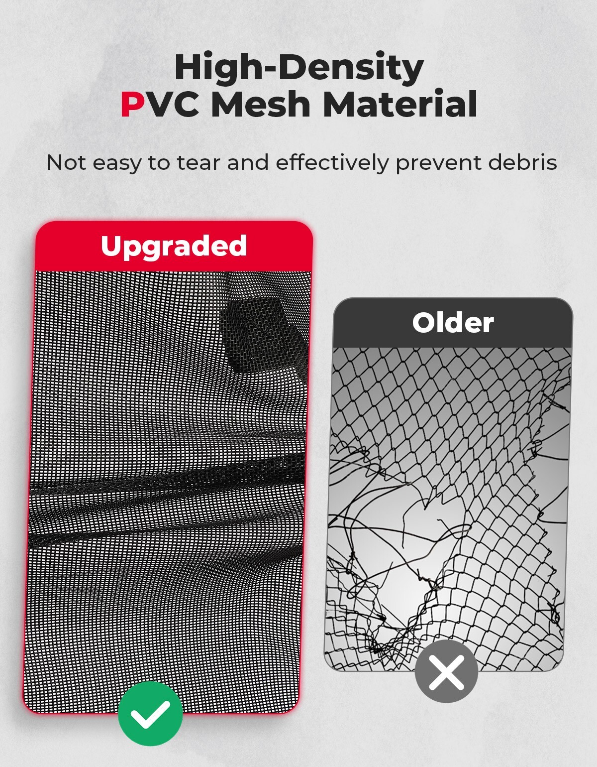 KEMIMOTO UTV Rear Window Net Mesh Windshield for Polaris 2024 RZR XP 1000 / 4