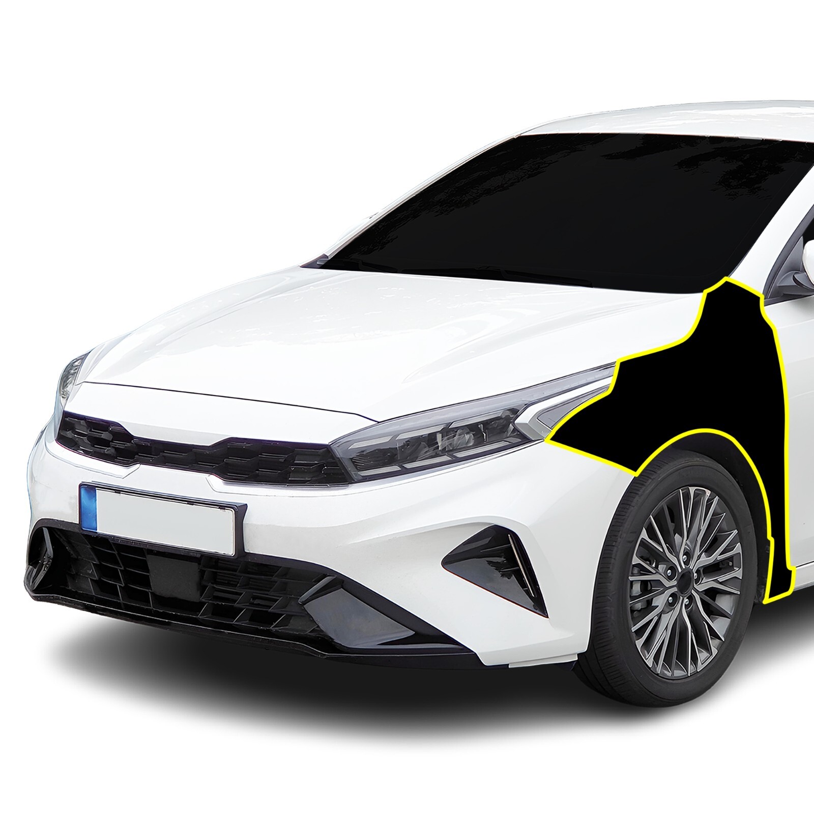 Pre Cut for KIA Forte 2019-2024 Fender Gloss Black Paint Protection Kit